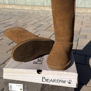 Tall Chestnut Bearpaw boots